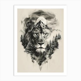 Lion In The Forest 17 Art Print