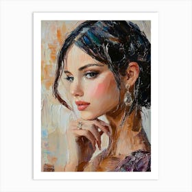 Beautiful Attractive Young Woman Holding A Glass Of Wine Art Print