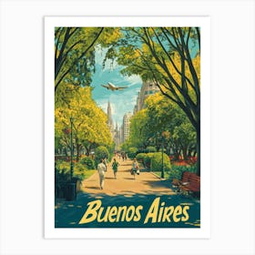 Aihrgdesign A Mid Century Modern Travel Poster For Buenos Aires 1 Art Print