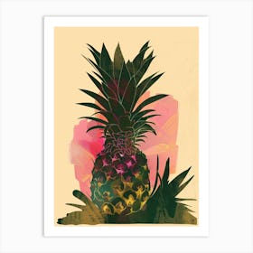 Pineapple Tree Colourful Illustration 2 Art Print