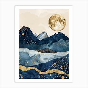 Moon And Stars Canvas Print 2 Art Print