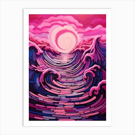 Waves Abstract Geometric Illustration 5 Art Print