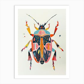 Colourful Insect Illustration Beetle 24 Art Print