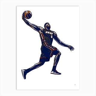 Basketball Lebron James Dunk Square Art Print  Lebron james dunking, Lebron  james art, Square art