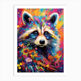 A Bahamian Raccoon Vibrant Paint Splash 2 Art Print