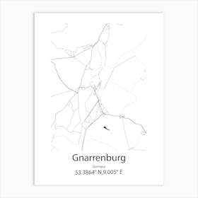 Gnarrenburg,Germany Minimalist Map Art Print