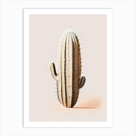 Stenocactus Cactus Retro Minimal Art Print