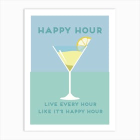 Happy Hour Cool Colours Art Print