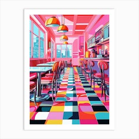 Retro Diner Colour Pop 2 Art Print