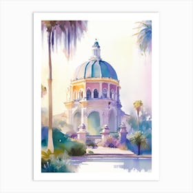 Balboa Park, Usa Pastel Watercolour Art Print