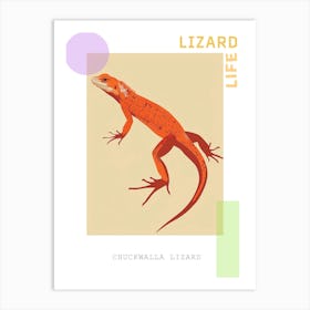 Orange Chuckwalla Abstract Modern Illustration 3 Poster Art Print