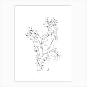 Floral Touch Line Art Print