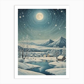 Snowy Night no2 Art Print