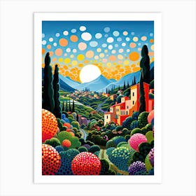 Ravello, Italy, Illustration In The Style Of Pop Art 3 Art Print