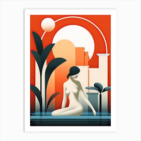 Woman In The Water Art Print