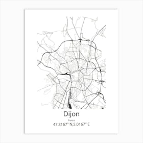 Dijon,France Minimalist Map Art Print