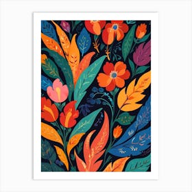 Colorful Floral Painting Art Print