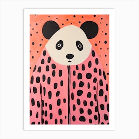 Pink Polka Dot Panda 1 Art Print
