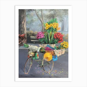 Flowers On A Bicycle Art Print