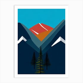 Soldeu, Andorra Modern Illustration Skiing Poster Art Print