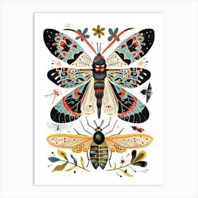 Colourful Insect Illustration Lacewing 7 Art Print