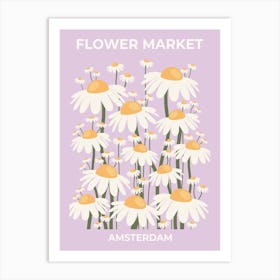 Flower Market Amsterdam Pastel Purple Art Print