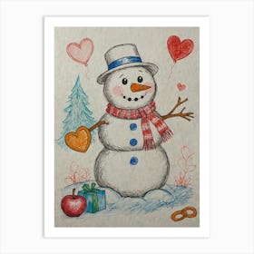 Snowman 4 Art Print