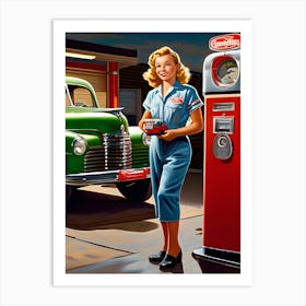 Vintage Gas Station Art Print