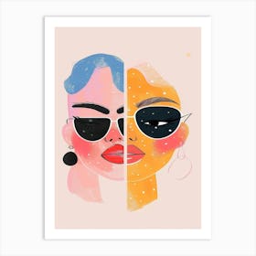 Of Women With Sunglasses Art Print