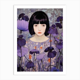 Girl In Purple 1 Art Print