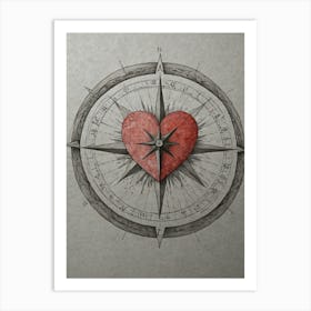 Heart Compass 1 Art Print