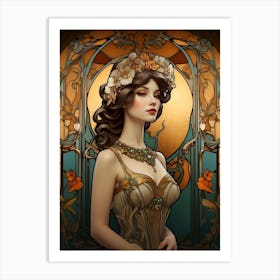 Art Nouveau Woman 3 Art Print