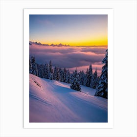 Grindelwald, Switzerland Sunrise Skiing Poster Art Print