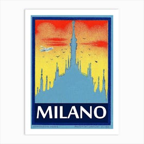 Silhouette Of Milan Cathedral, Italy Art Print