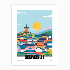 Himeji Japan Colourful Travel Poster Art Print