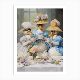 Afternoon Tea Duckling Painting 2 Art Print