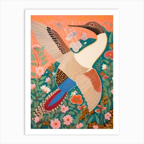 Maximalist Bird Painting Common Loon 2 Art Print