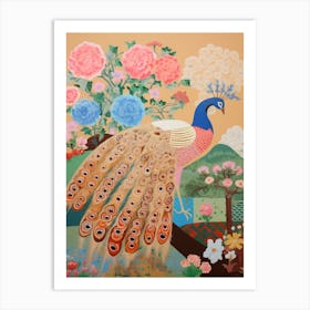 Maximalist Bird Painting Peacock 2 Art Print