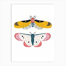 Colourful Insect Illustration Moth 6 Art Print