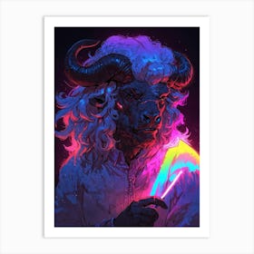 Horned Bull Art Print