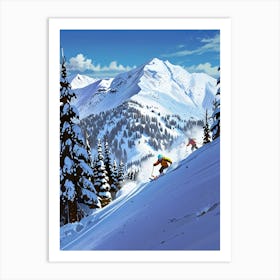 Skiers In The Mountains 1 Art Print