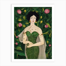 Lady In Green Art Print