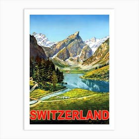 Beautiful Nature Of Switzerland, Vintage Photo Poster Art Print