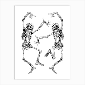 Death Dance White Art Print