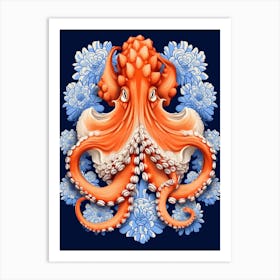 Day Octopus Realistic Illustration 3 Art Print