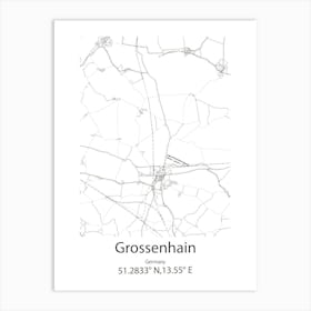 Grossenhain,Germany Minimalist Map Art Print