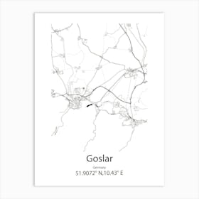 Goslar,Germany Minimalist Map Art Print