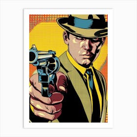 Pop Man With Gun Art Print