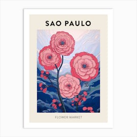 Sao Paulo Brazil Botanical Flower Market Poster Art Print