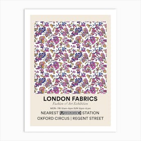 Poster Aster Bloom London Fabrics Floral Pattern 4 Art Print